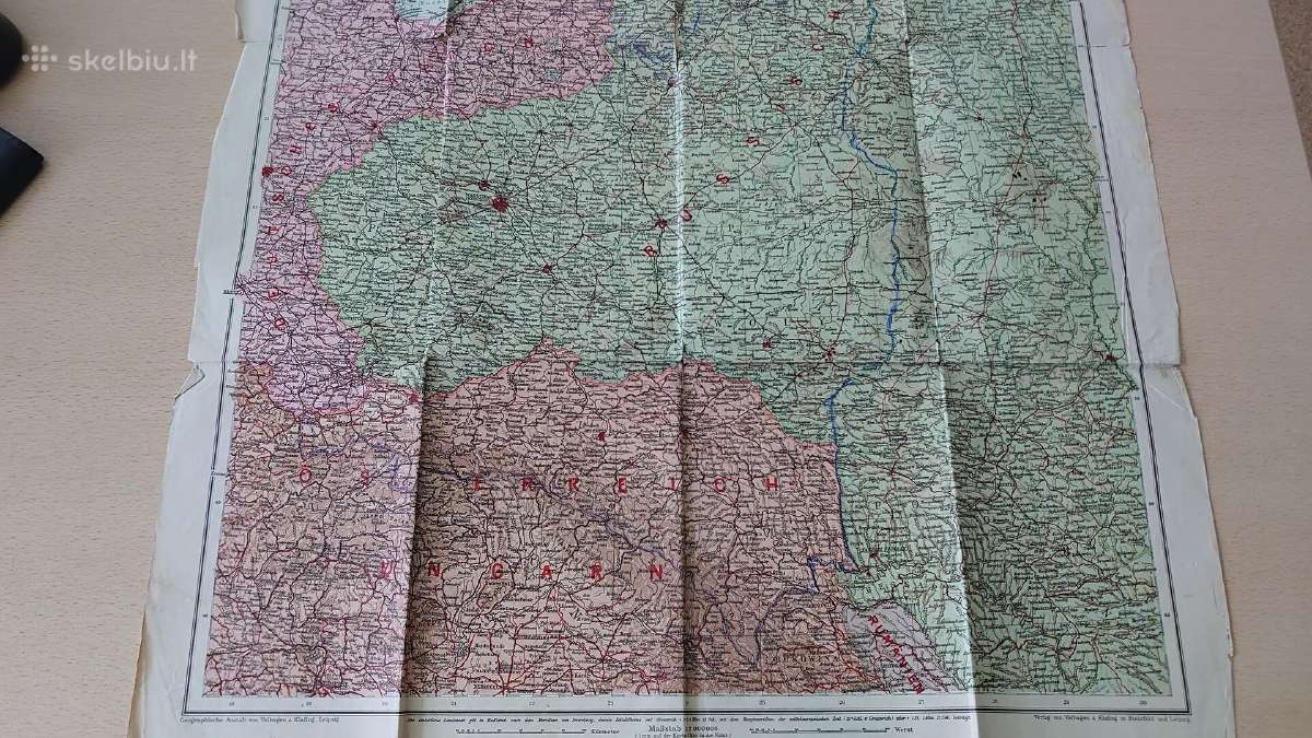 1943 m. žemėlapis Vokietijos/rusijos zonos - nuotraukos Nr. 3