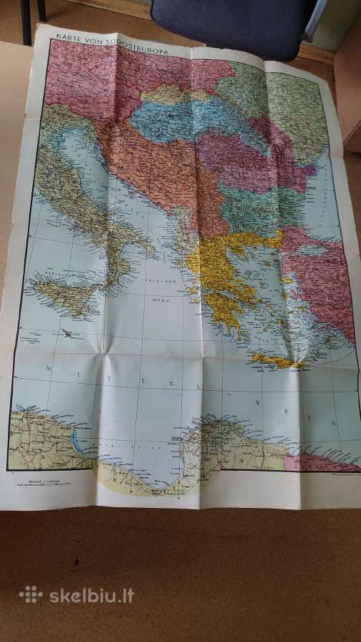 1941 m. Pietų Europos žemėlapis - nuotraukos Nr. 2