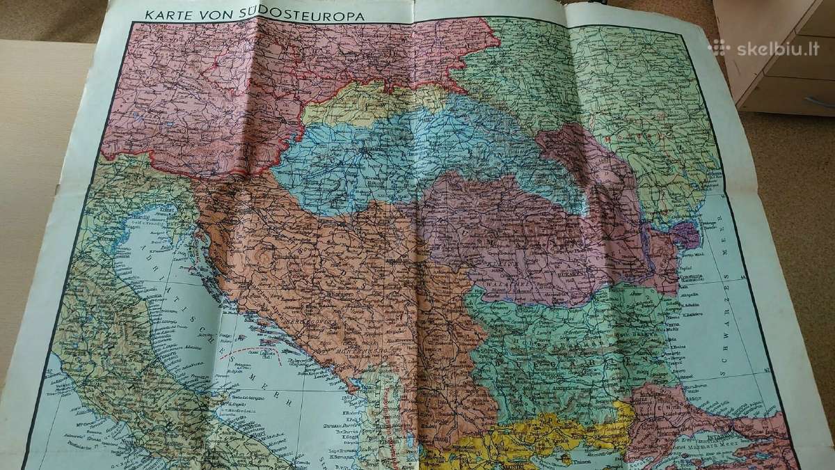 1941 m. Pietų Europos žemėlapis - nuotraukos Nr. 3