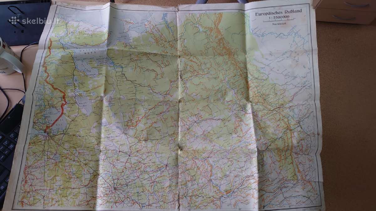 1943 m. Europinės Rusijos žemėlapis (Šiaurė)