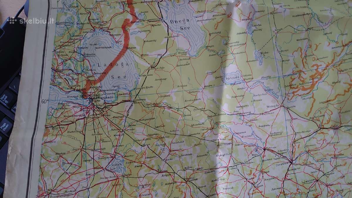 1943 m. Europinės Rusijos žemėlapis (Šiaurė) - nuotraukos Nr. 3
