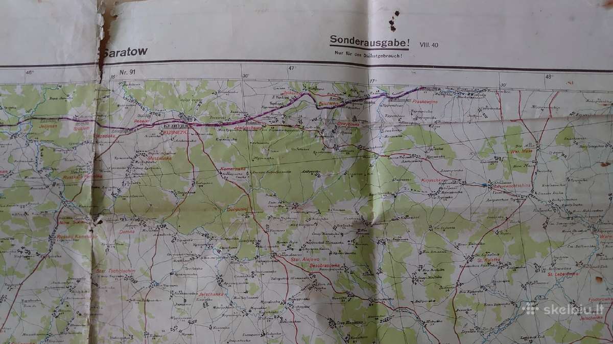 1943 m. Europinės Rusijos žemėlapis (Šiaurė) - nuotraukos Nr. 6