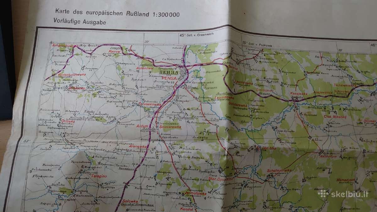 1943 m. Europinės Rusijos žemėlapis (Šiaurė) - nuotraukos Nr. 7