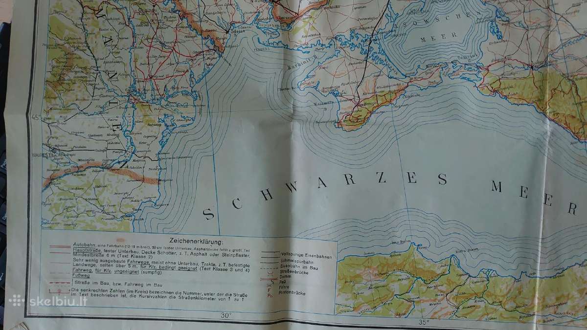 1943 m. Europinės Rusijos žemėlapis (Pietūs) - nuotraukos Nr. 2