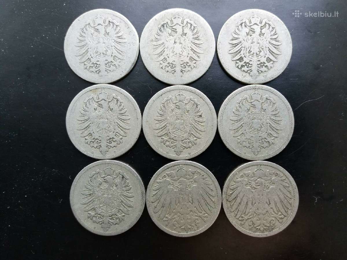 Vokietijos Imperijos 10 pfenigų nominalo monetos - nuotraukos Nr. 4