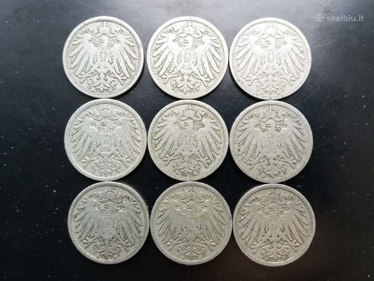Vokietijos Imperijos 10 pfenigų nominalo monetos - nuotraukos Nr. 6