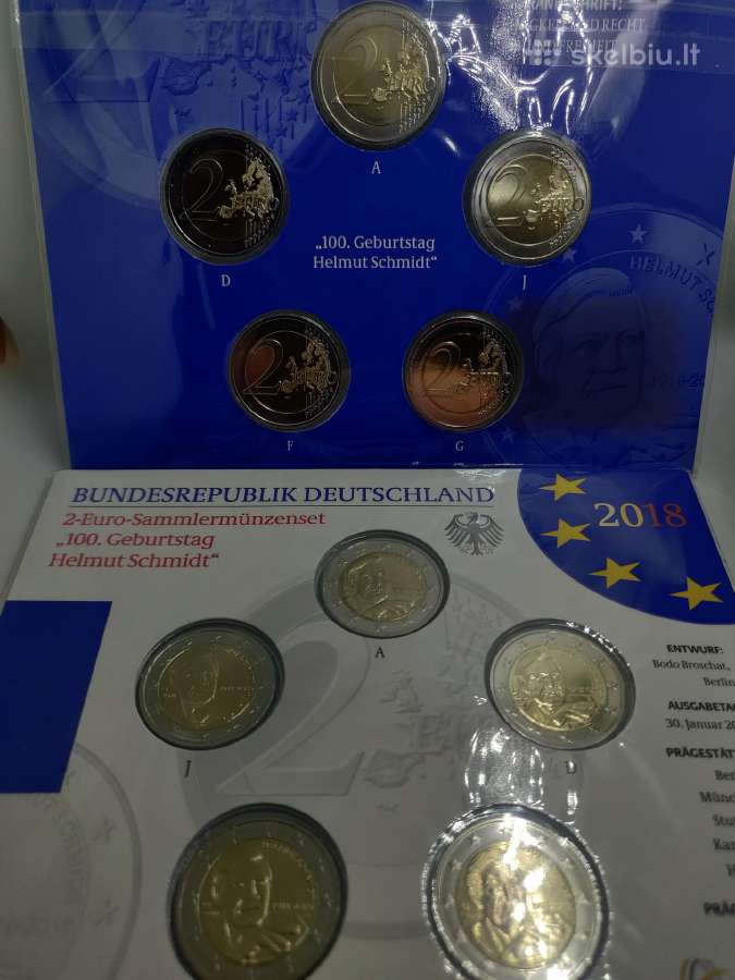 5x2 Eur (A, D, F, G, J) Vokietijos monetų rinkinys - nuotraukos Nr. 3
