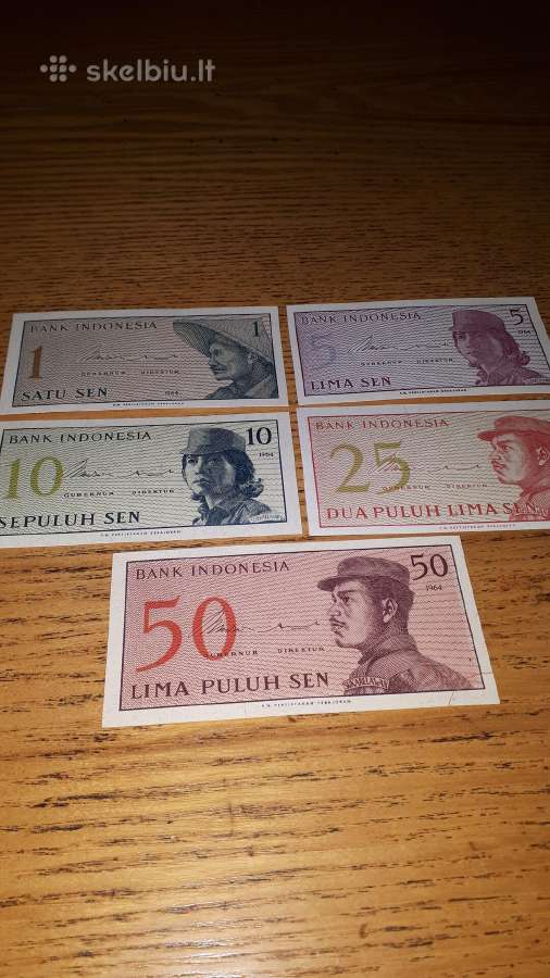 Indonezija 1-50 Senų 1964m. Unc