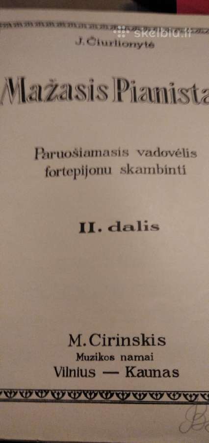 J.čiurlionytė Mažasis pianistas fortepijonui