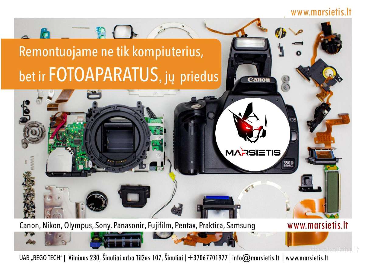 Visapusiškas Foto/vaizdo kamerų remontas Visoje L