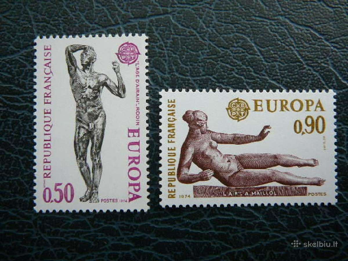Europa Cept Prancuzija 1974 Skulpturos Mnh pz1869