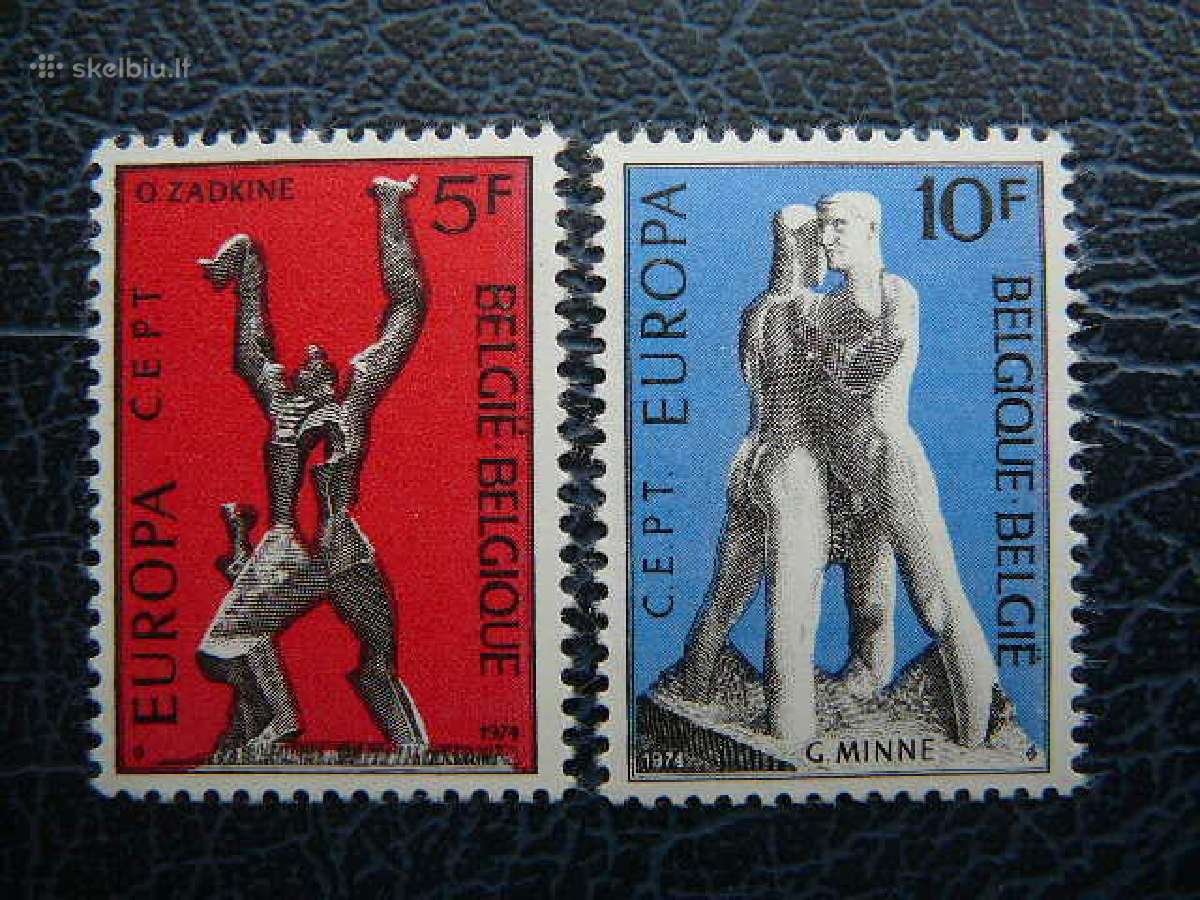 Europa Cept Belgija 1974 Skulpturos Mnh lg1766