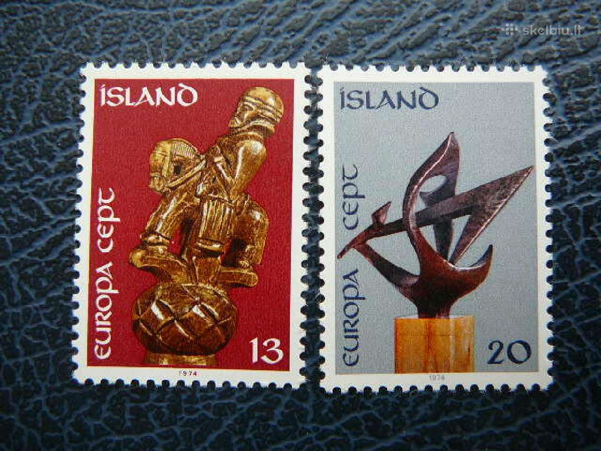 Europa Cept Islandija 1974 Skulpturos Mnh is489