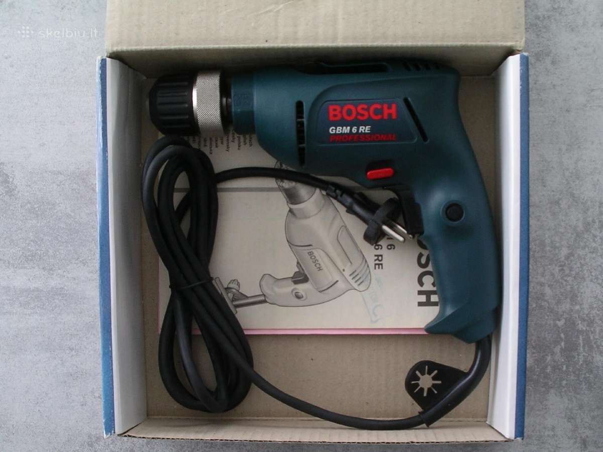 Elektrinė drėlė, grąžtas, gręžtuvas Bosch Gbm 6 Re - nuotraukos Nr. 2