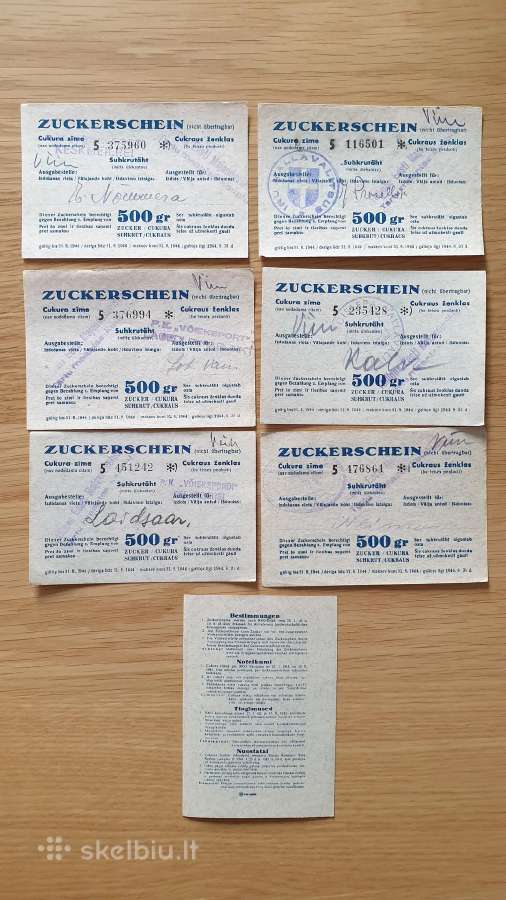 1943m. Cukraus ženklas Lietuva Vokietija