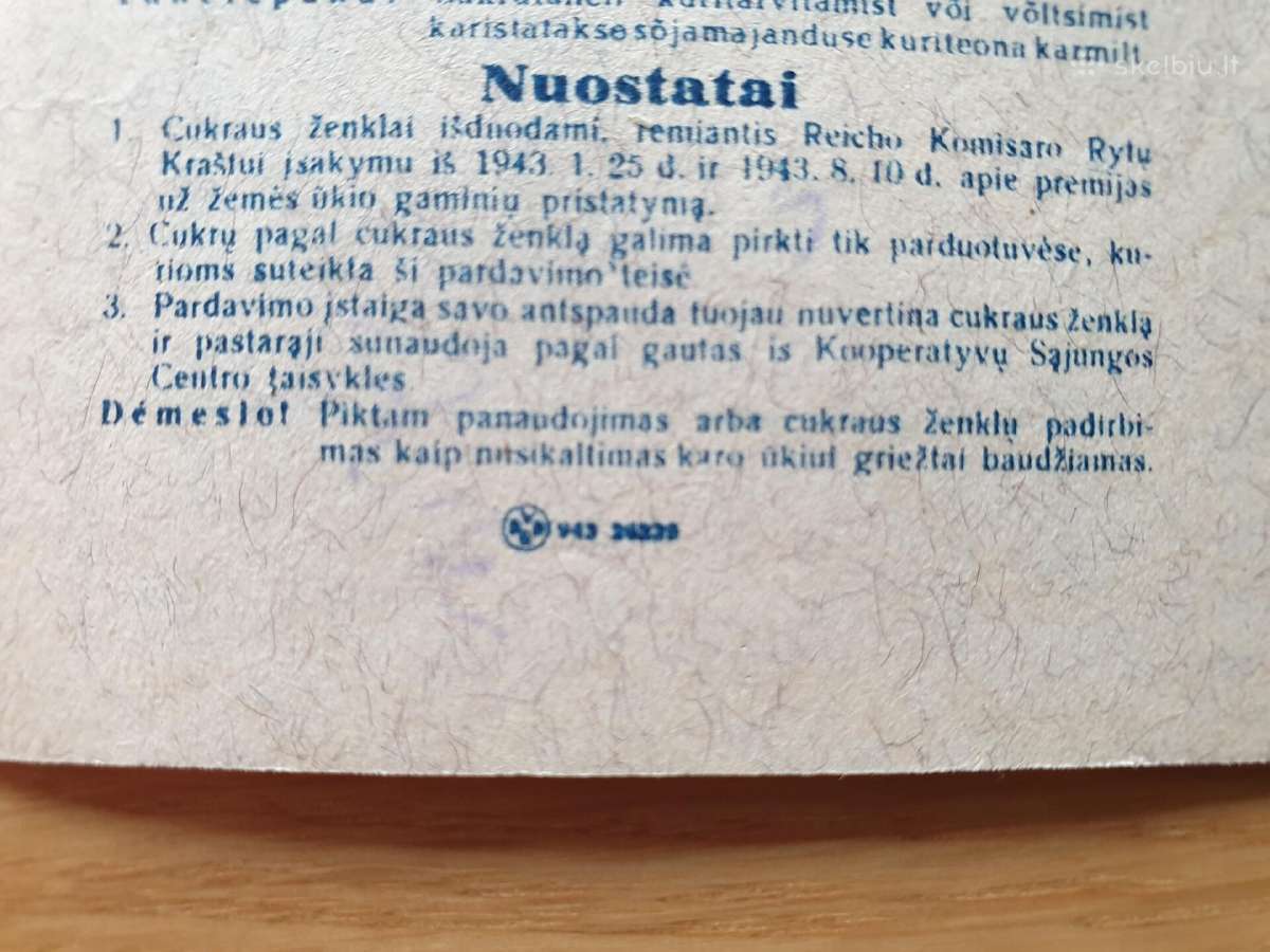 1943m. Cukraus ženklas Lietuva Vokietija - nuotraukos Nr. 3