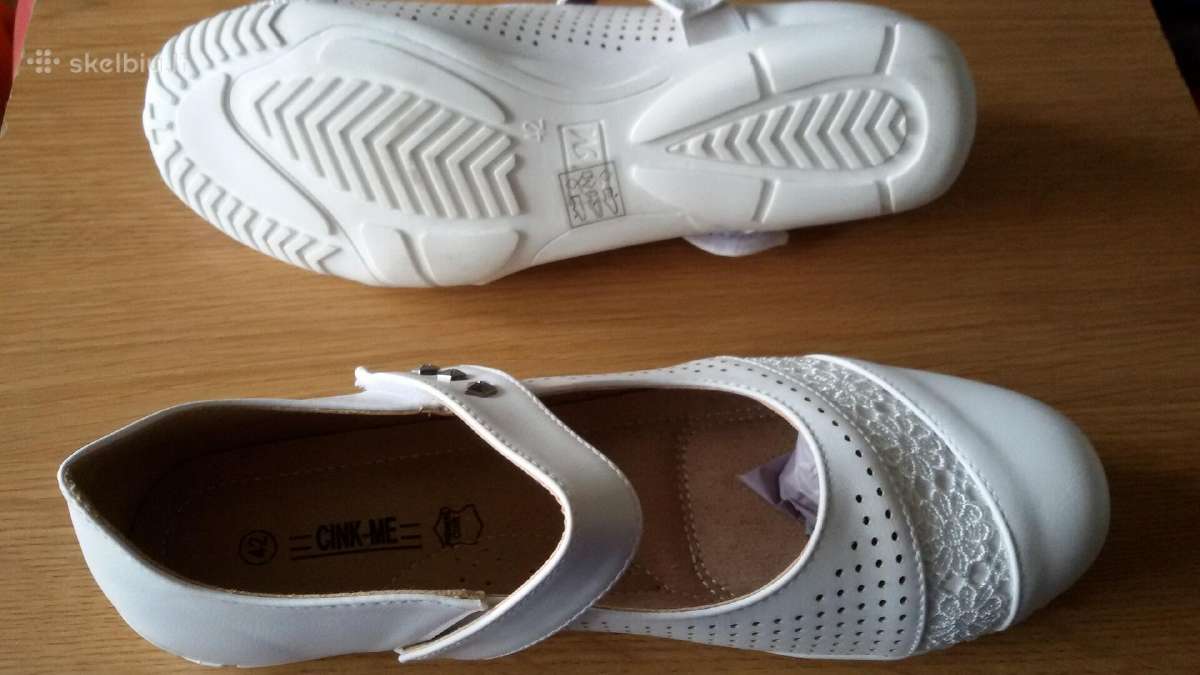 Balti bateliai 42 dydis Nauji, vidpadis 27 cm - nuotraukos Nr. 13