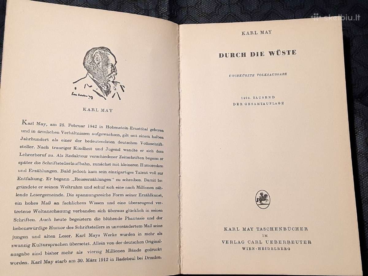 Knyga . Karl May , Durch Die Wūste . - nuotraukos Nr. 2