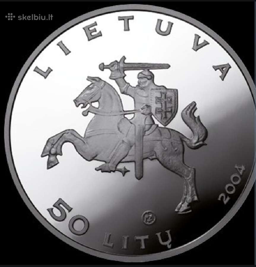 Sidabrinė 50 litų moneta Kuršių Nerijai 2004 m. - nuotraukos Nr. 2