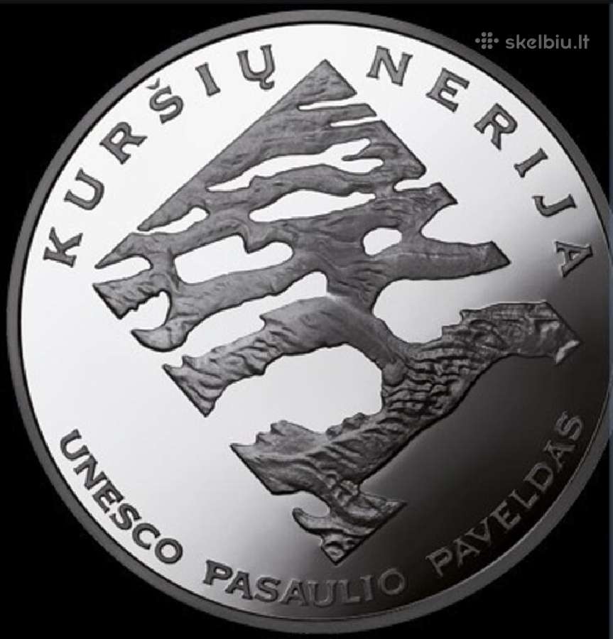 Sidabrinė 50 litų moneta Kuršių Nerijai 2004 m.