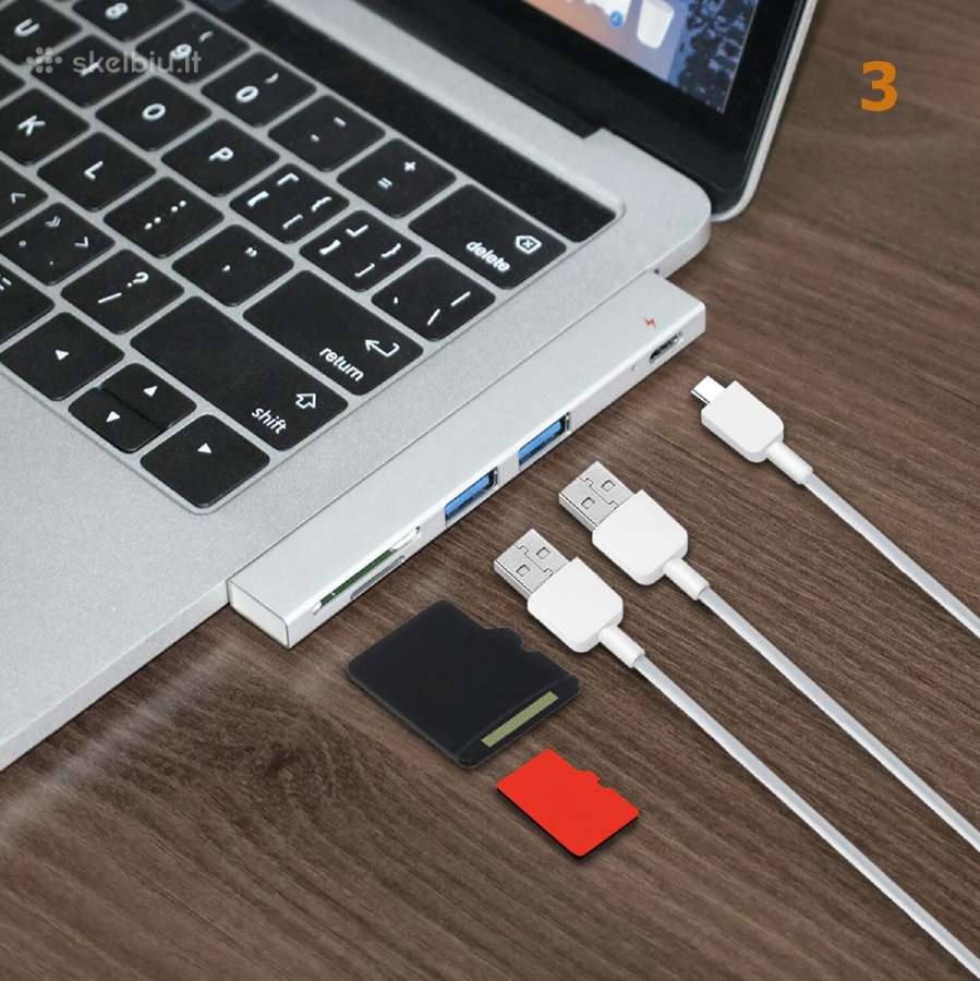 MacBook Pro, iPad Hub Type-c HD-4k, Hdmi Nauji - nuotraukos Nr. 2