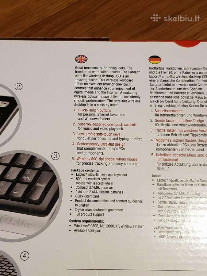 Nauja belaide klaviatura ir pele + usb klaviaturos - nuotraukos Nr. 4