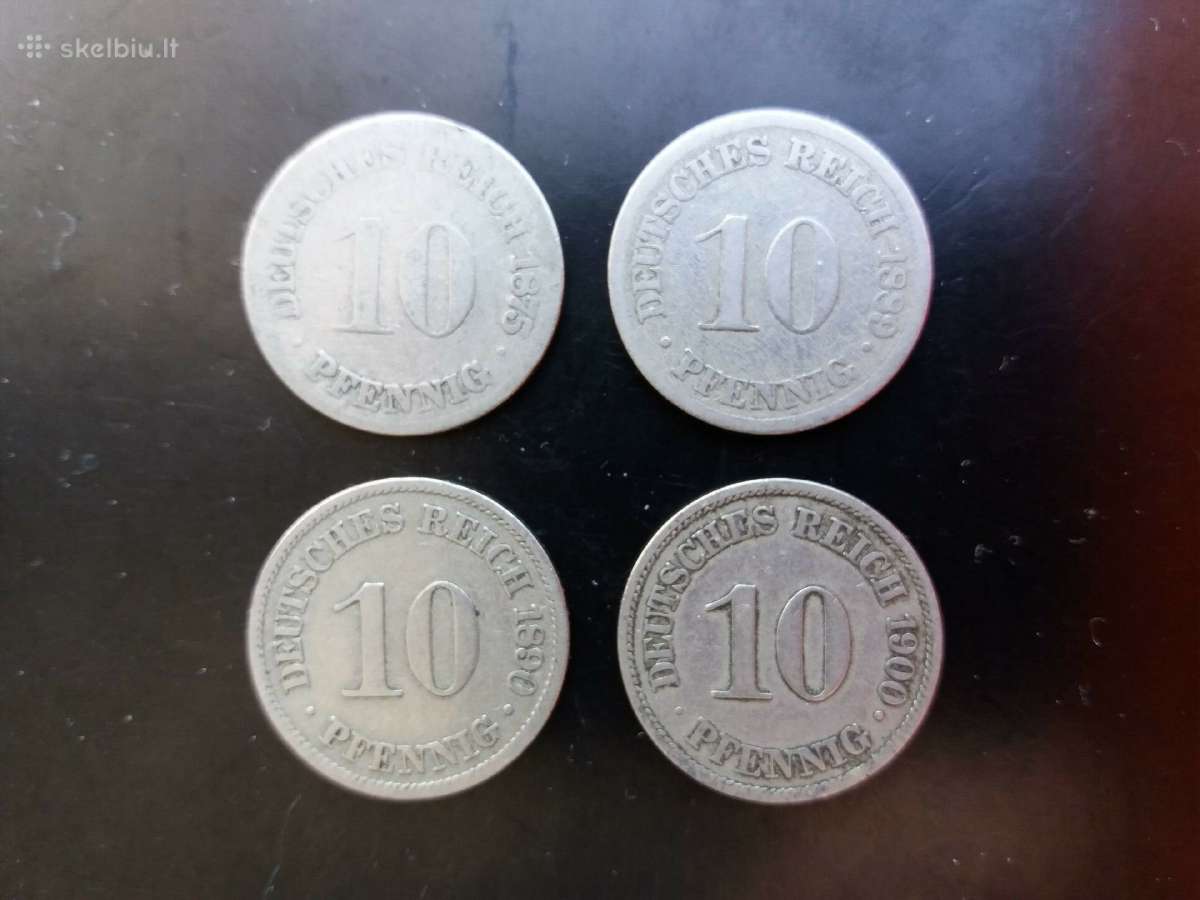 Vokietijos Imperijos 10 pfenigų nominalo monetos - nuotraukos Nr. 7