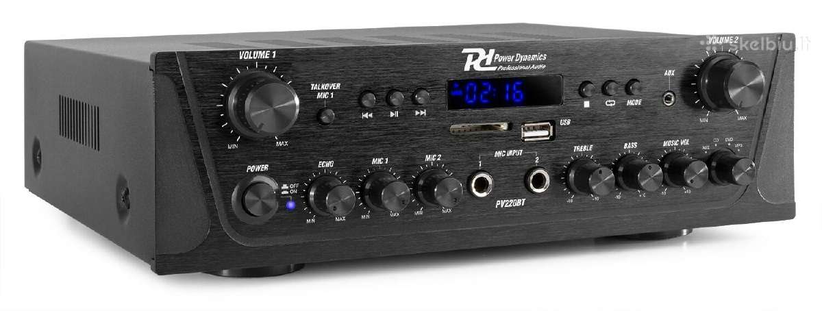 Pv220bt garso stiprintuvas 2x 100w su Usb/sd/bt/fm - nuotraukos Nr. 2