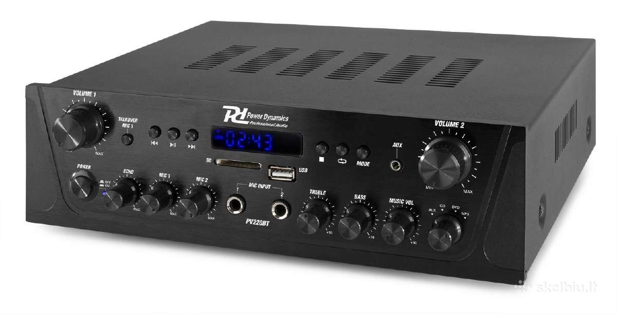Pv220bt garso stiprintuvas 2x 100w su Usb/sd/bt/fm - nuotraukos Nr. 3