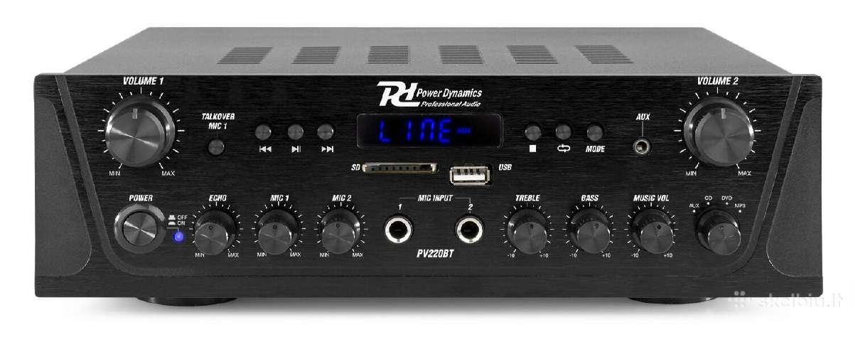 Pv220bt garso stiprintuvas 2x 100w su Usb/sd/bt/fm - nuotraukos Nr. 4