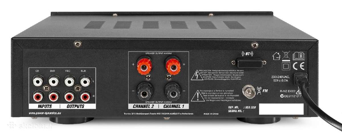 Pv220bt garso stiprintuvas 2x 100w su Usb/sd/bt/fm - nuotraukos Nr. 5
