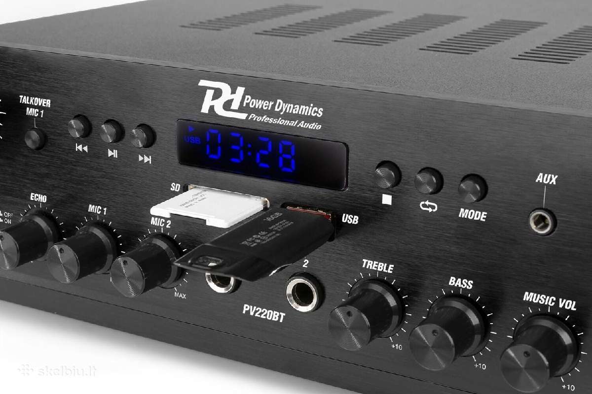 Pv220bt garso stiprintuvas 2x 100w su Usb/sd/bt/fm - nuotraukos Nr. 6