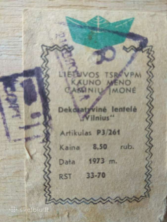Dekoratyvinė lentelė "Vilnius" - nuotraukos Nr. 5