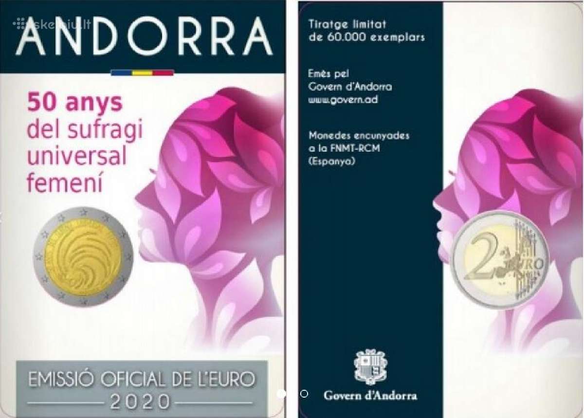 Portugalija, Slovakija, Kipras, Andora 2 euro 2020 - nuotraukos Nr. 2