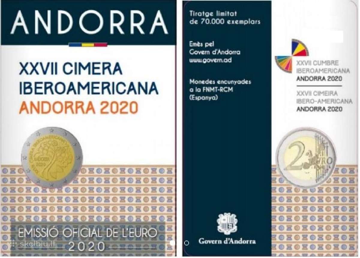Portugalija, Slovakija, Kipras, Andora 2 euro 2020 - nuotraukos Nr. 4