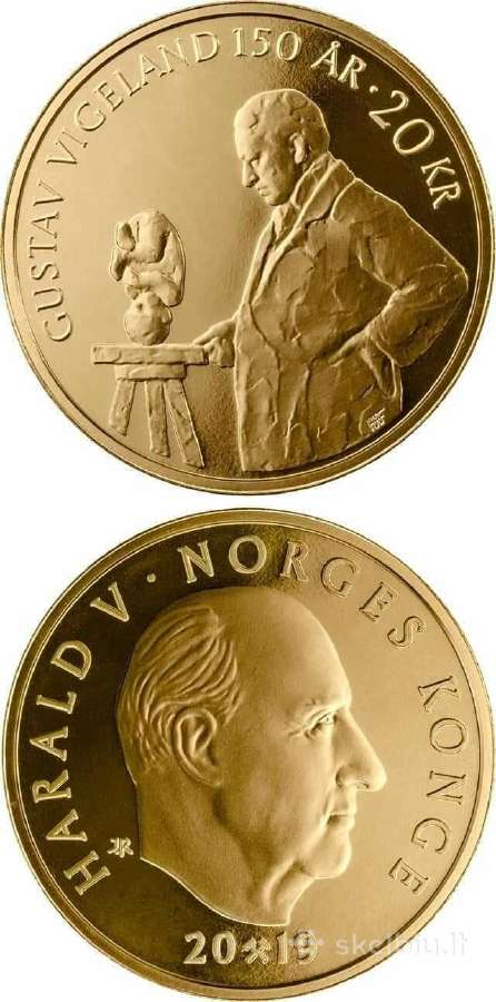 2019 150th Gustav Vigeland Norvegija 20 kronų - nuotraukos Nr. 2