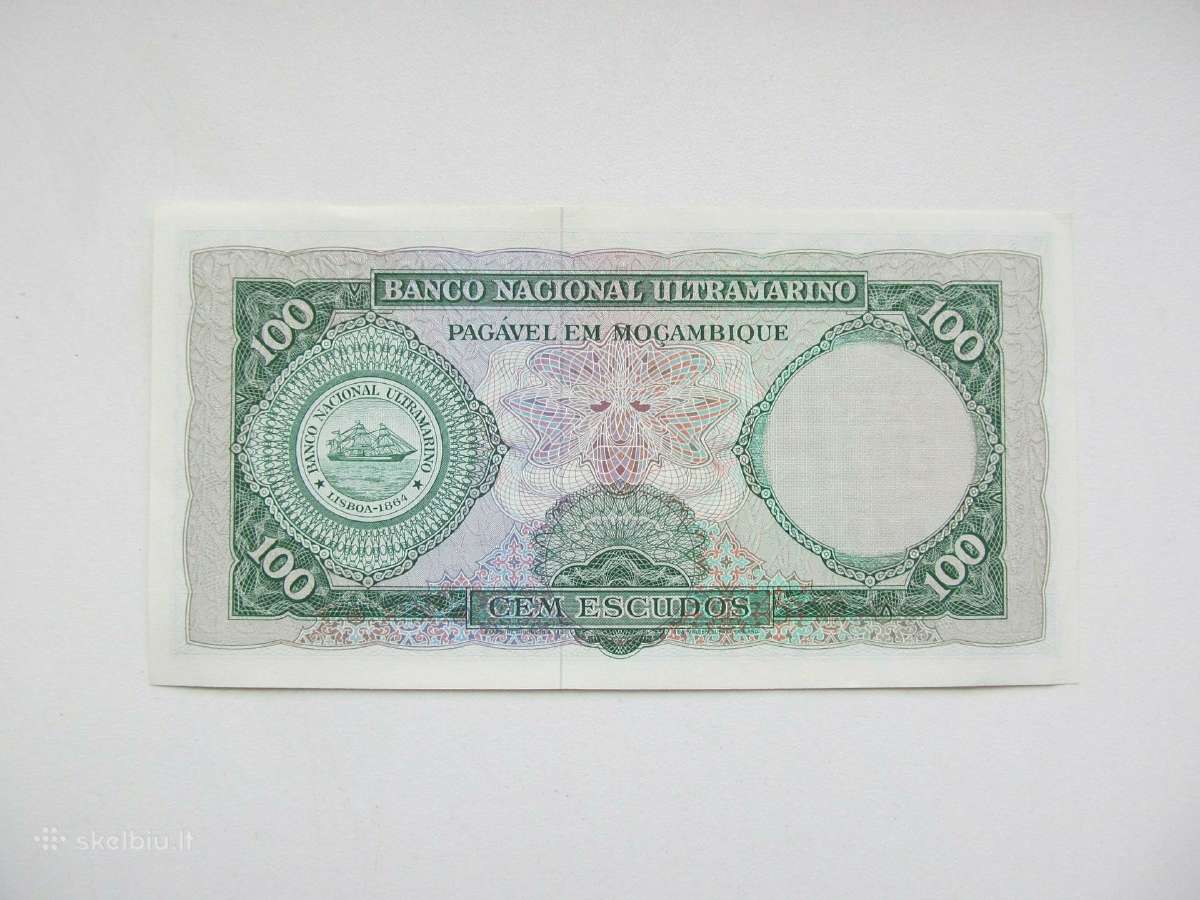 100 escudos , Mozambikas , 1961 nelenktas - nuotraukos Nr. 2