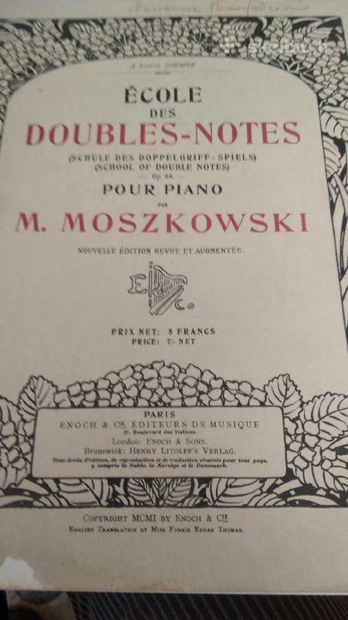 M.moškovskio Pratimai fortepijonui