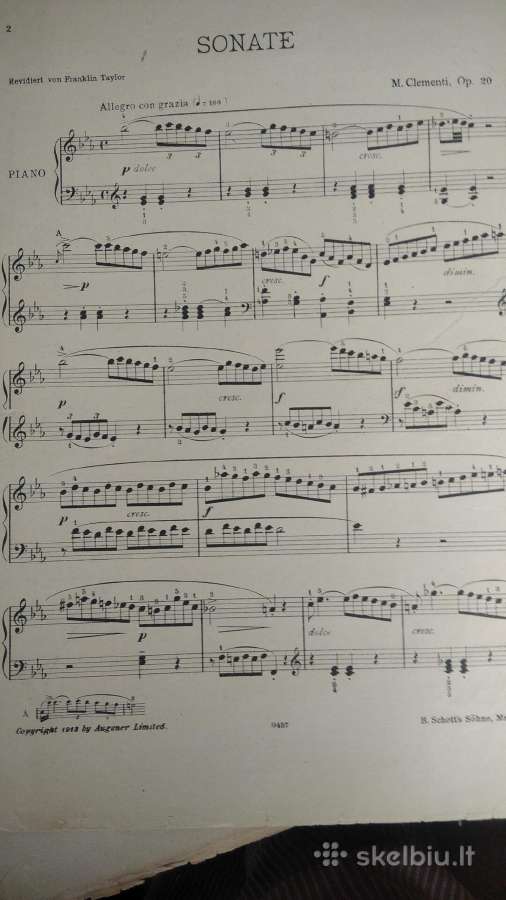 M.klementi Sonata fortepijonui - nuotraukos Nr. 2