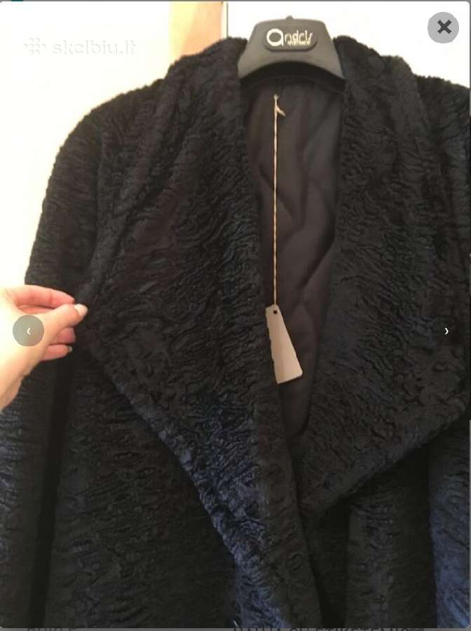 Naujas dirbtinio karakulio oversize paltas - nuotraukos Nr. 5