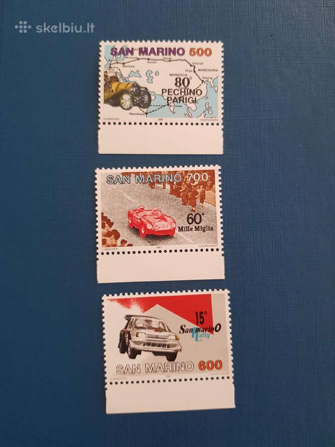 San Marinas 1987 m. Automobiliai, svarus