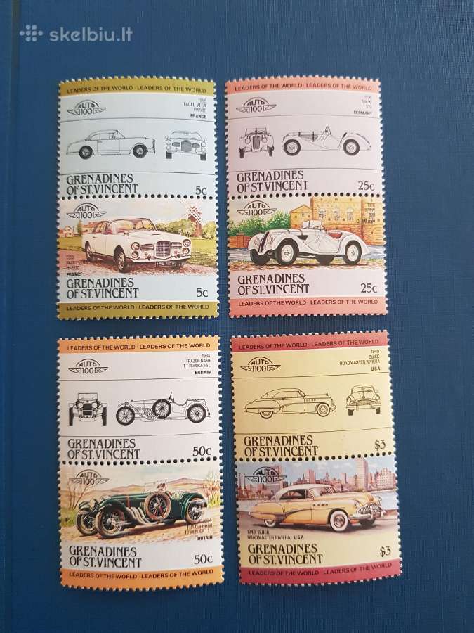 Grenadines St. Vincent 1984 m. Automobiliai, sv.