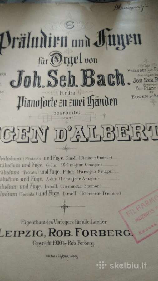 J.s.bacho natos fortepijonui