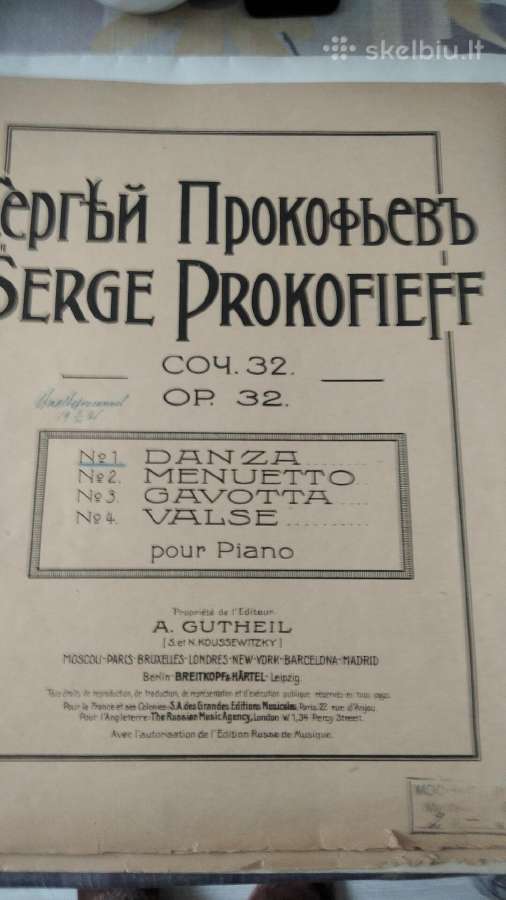 S.prokofjevo natos fortepijonui