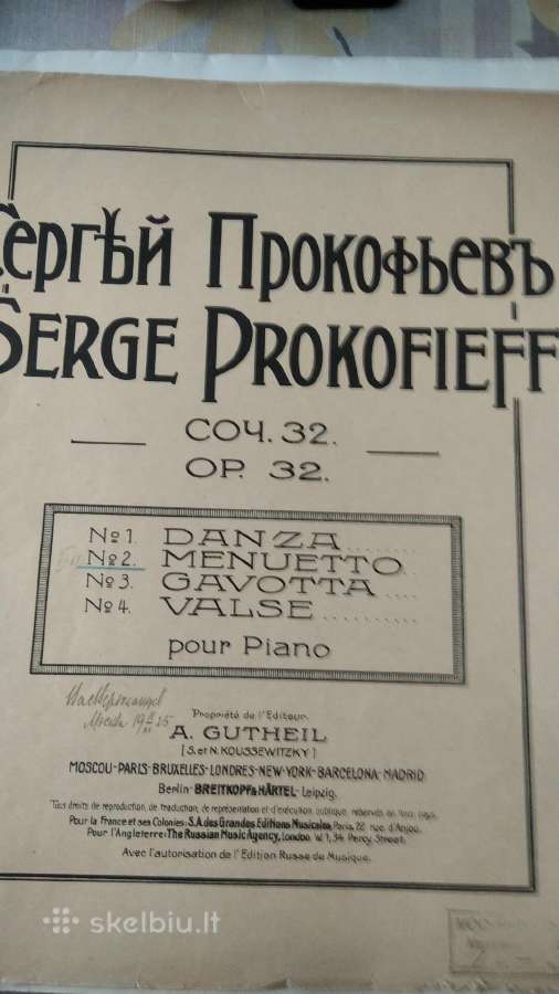 S.prokofjevo natos fortepijonui