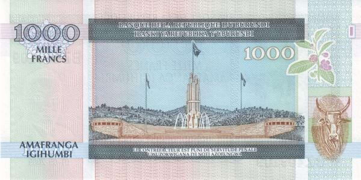Burundis 1000 francs 2009m 2000 francs 2008m unc - nuotraukos Nr. 2