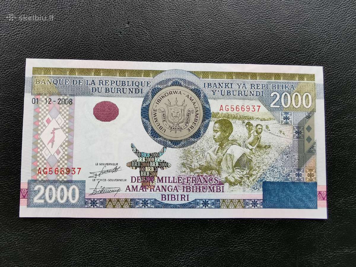Burundis 1000 francs 2009m 2000 francs 2008m unc - nuotraukos Nr. 3