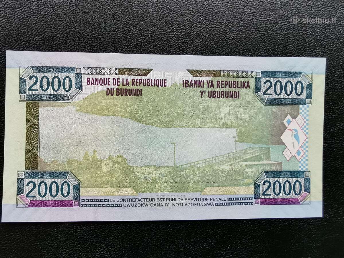 Burundis 1000 francs 2009m 2000 francs 2008m unc - nuotraukos Nr. 4