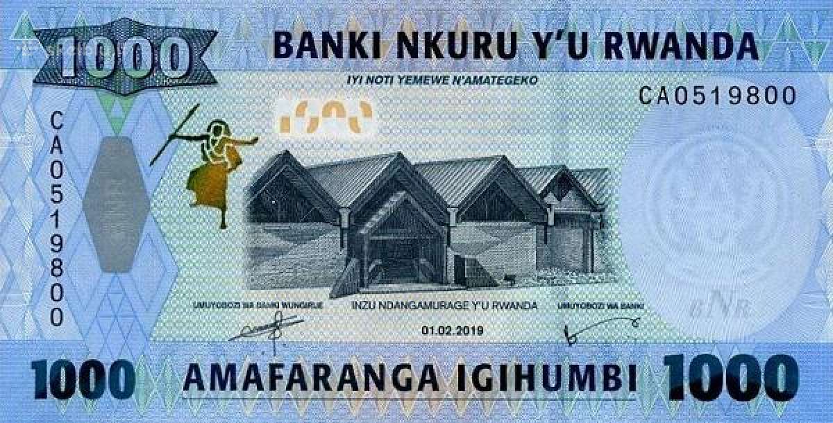 Ruanda 1000 francs 2019m P39 Unc
