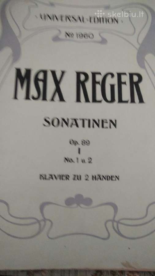 M.reger Sonatinos fortepijonui